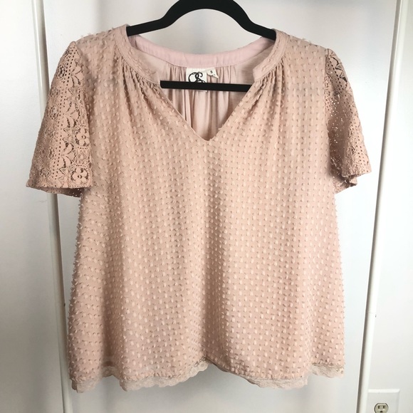 Anthropologie One September Cora Clip dot blouse S - Picture 9 of 17